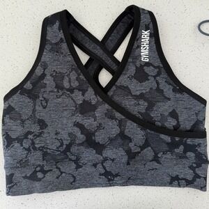 Gymshark Adapt Camo‎ Seamless Sports Bra Medium Support Black Small